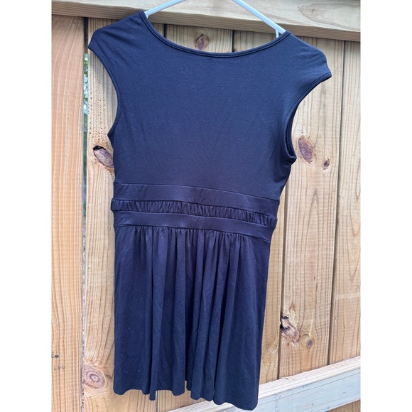 Three Dots Womens Top Small Black Sleeveless V Neck Casual Blouse‎ USA Made - Picture 4 of 6